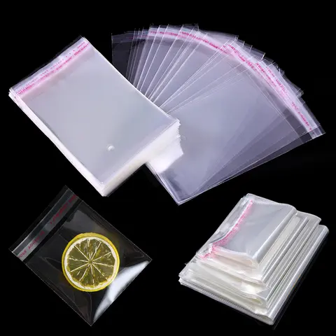 5 Wires Transparent Self Adhesive Bag Resealable Waterproof Gift Food Candy Pacakging OPP Plastic Bag Cellophane Storage Bag