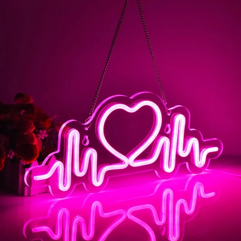 Imagem -04 - Xm-heart Neon Sign Led Wall Art Decor Usb Regulável Quarto Quarto de Meninas Dormitório Dia dos Namorados Aniversário Presente de Natal