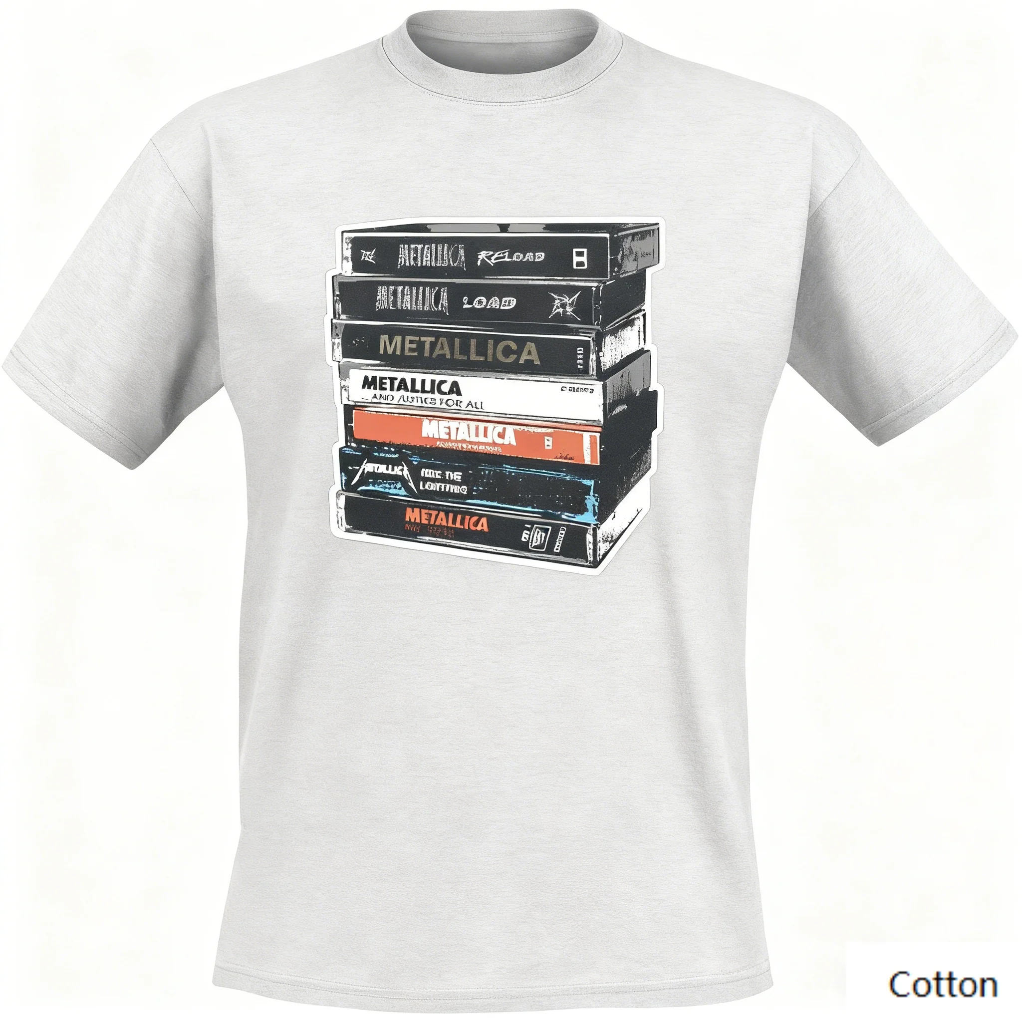 

Metallica Nostalgic T-Shirt, Album Cassette Stack Tee, Essential for Those Who Love Legendary Thrash Metal Fashion