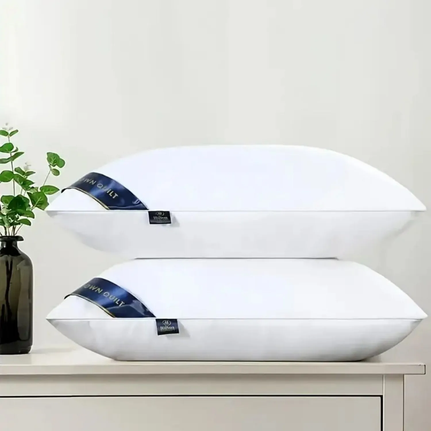 

2 Pack Blue Bed Pillows - Soft, Breathable Hotel-Grade Comfort for Side, Back & Stomach Sleepers, Premium Filling