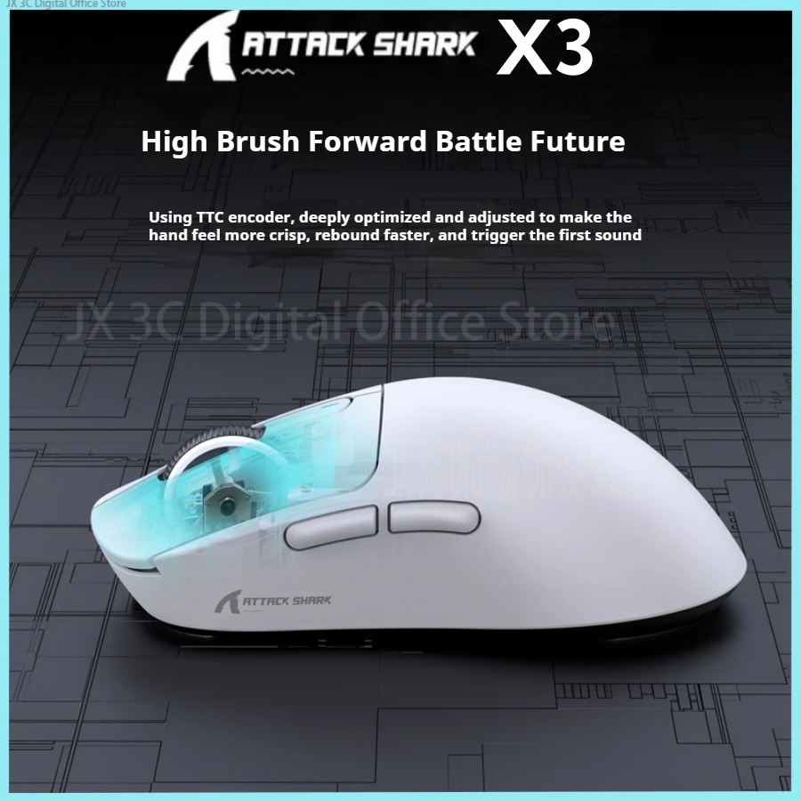 

Attack Shark X3 Wireless Mouse Paw3395 Sensor Three Modes Low Latency Lightweight Gaming Mouse Ergonomics Pc Gamer Accessories