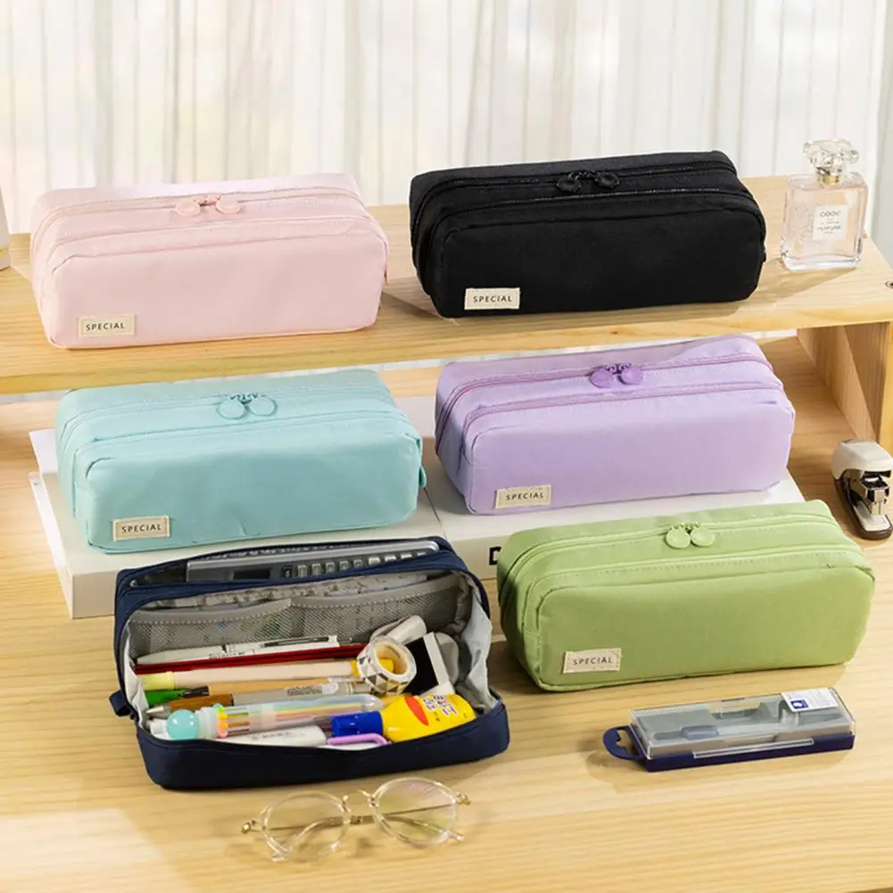 Multifunctional Storage Bag Capacity Multi Layer Pencil Case for Office School Travel Zipper Closure Storage Bag