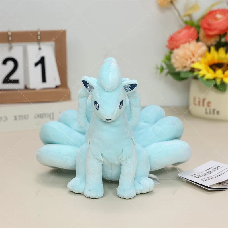 New Arrival Pokemon Alolan Ninetales Plush Toys Anime Cute Ninetales Yellow Soft Stuffed Animal Peluche Kids Funny Birthday Gift