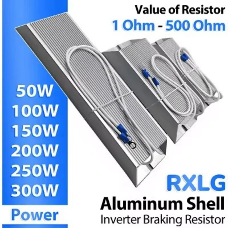 1PCS RXLG Aluminum Shell High Power Servo Inverter Resistor Braking Resistor 50W-300W