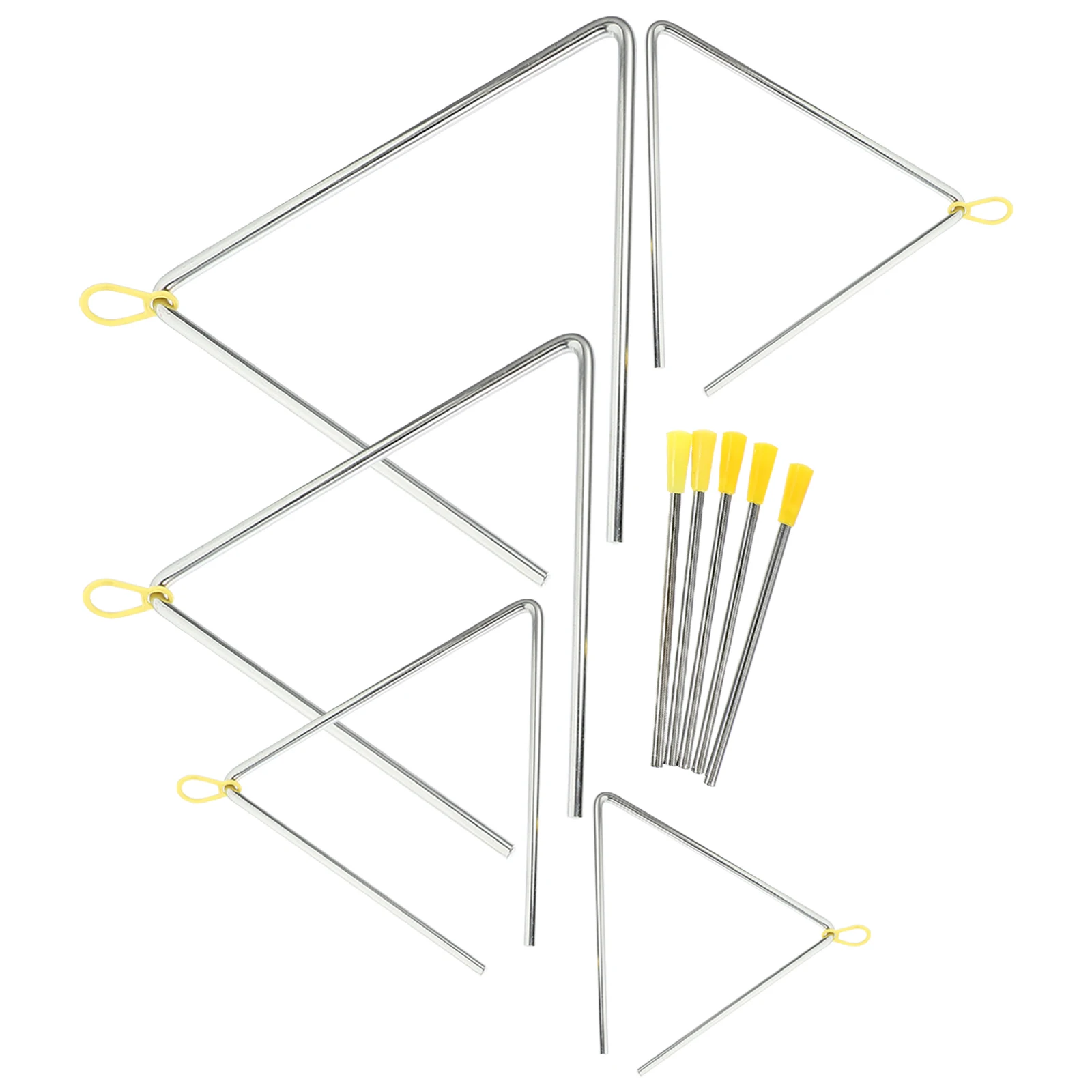 

5 Sets Instrument Durable Kids Musical Toys Percussion Iron Set Lightweight Triangle Iron Instrument Portable Storage Gifts