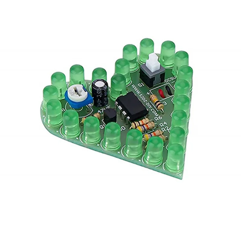 Heart Shaped Respiratory Lamps Set, LED Red, White, Green, Electronic Production for 39; DIY learning DC 4V-6V