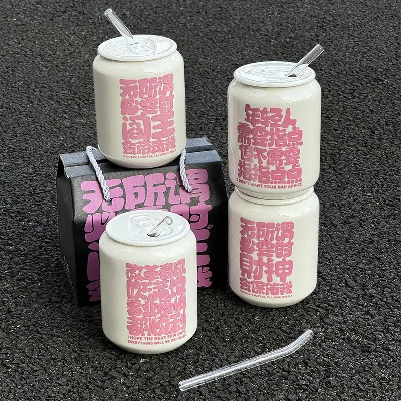 Girl's Heart Network Red Pop Can Cup, Birthday Gift for Boyfriend and Girlfriend Sisters and Girlfriend Meaningful Gift Set 6