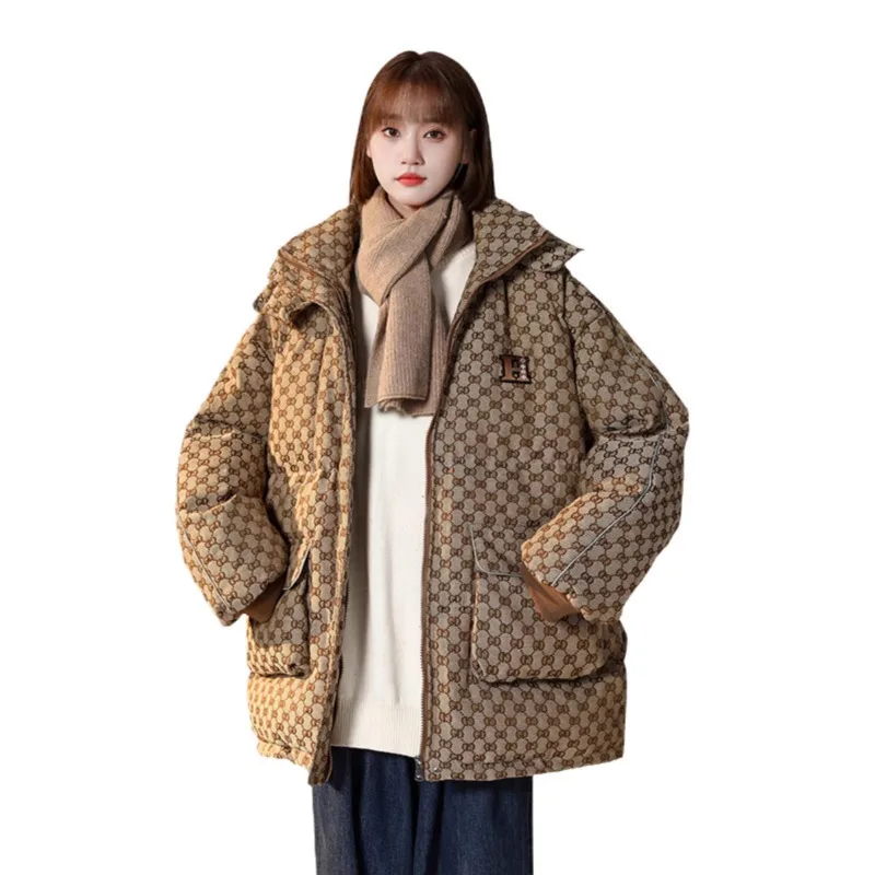 Maillard Cotton Jacket, Thickened and Warm, Luxurious and Loose Fitting Bread Jacket, Oversized Work Jacket, Women Winter Style