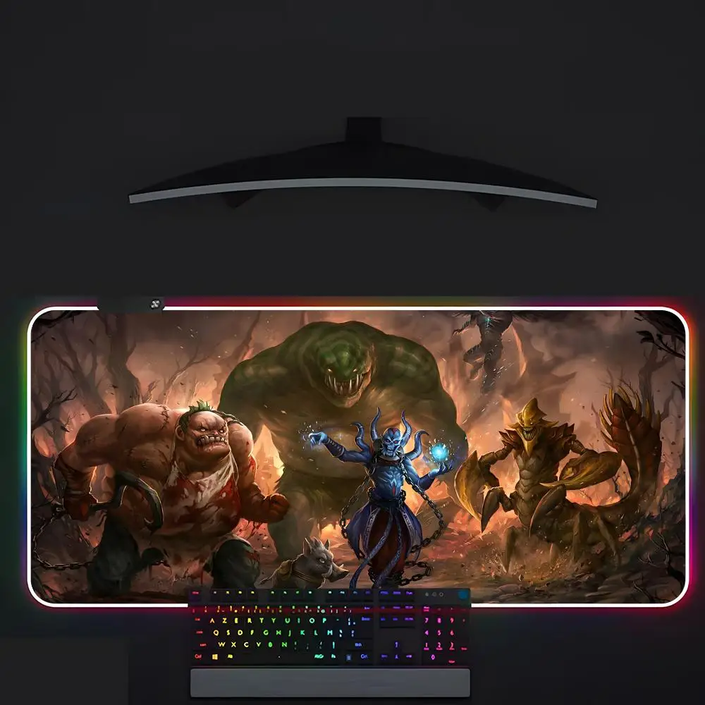 لوحة ماوس D-Dota 2 Gamer Luminescence Led Mouse Pad طاولة ألعاب Rgb Deskmat لوحة مفاتيح PC Mousepad #3