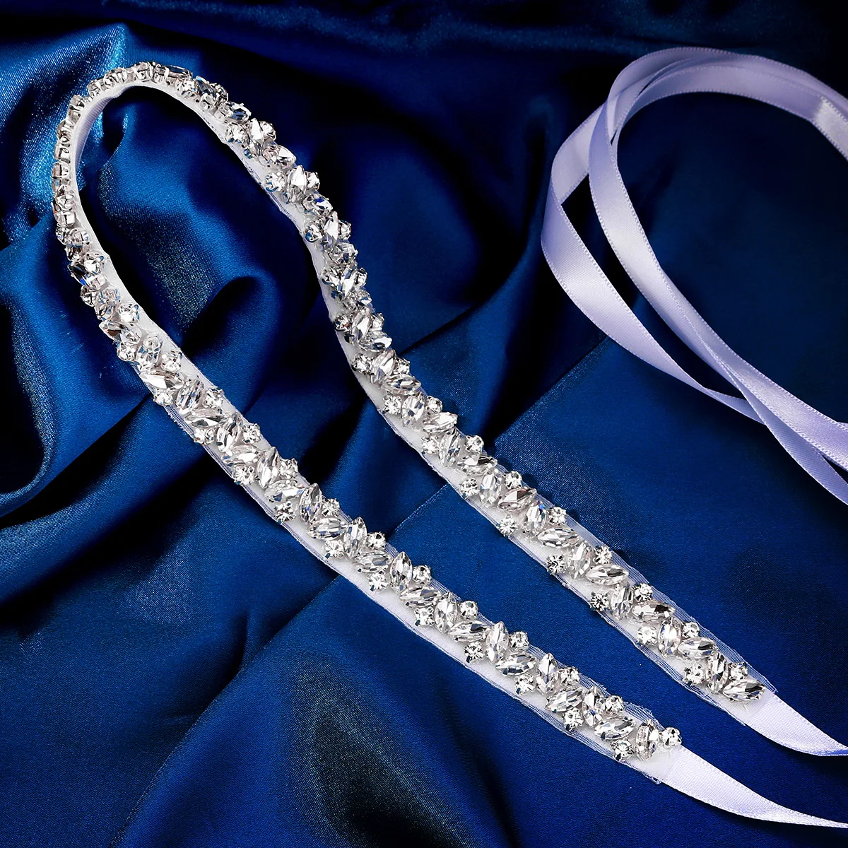New Mori Crystal Rhinestone Bridal Belt Exquisite Hand-sewn Classic Waist Chain Jewelry Party Dress Accessories Sash As Gifts