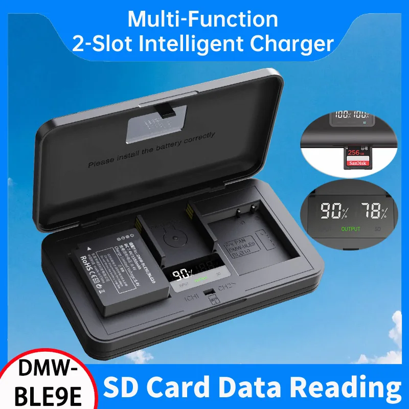 DMW-BLG10 BLE9E battery charger is used for Panasonic DC-G100 DC-ZS80 DC-GX9 DC-LX100 II DC-ZS200 DC-ZS70 DMC-GX80/GX85/ZS60