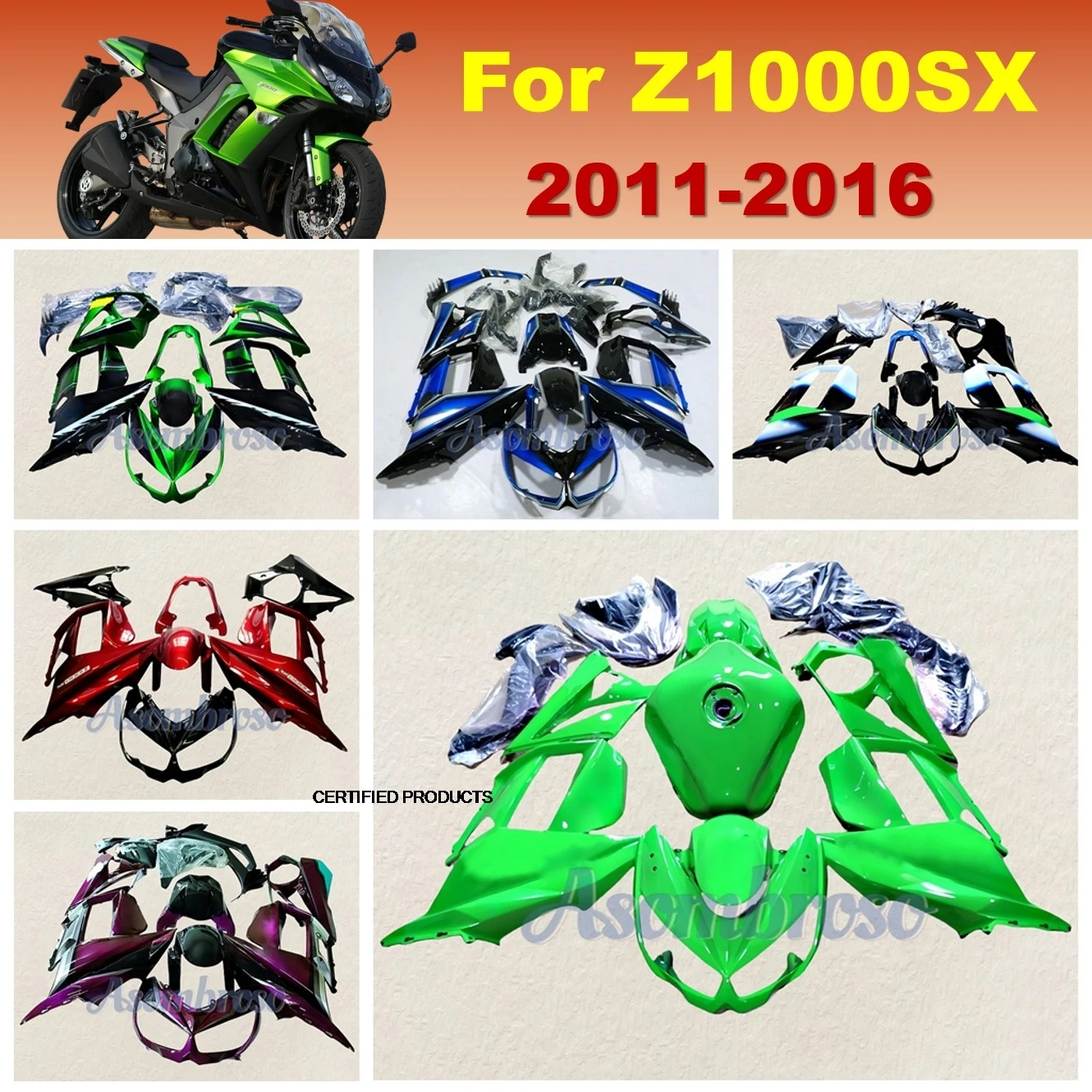 New Fairing Kit Fit For Ninja Z1000 Z1000SX 2011 2012 2013 2014 2015 2016 Motorcycle Fairings All Green Bodywork Set