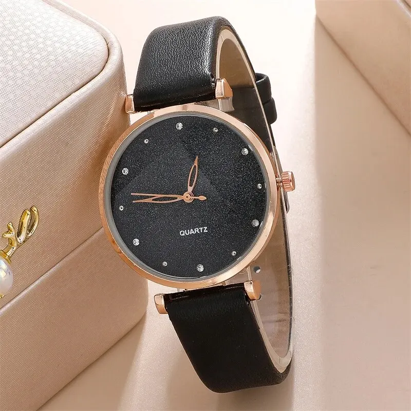 Conjunto de 2 piezas para mujer, relojes femeninos de diseño de marca de lujo, relojes sencillos a la moda