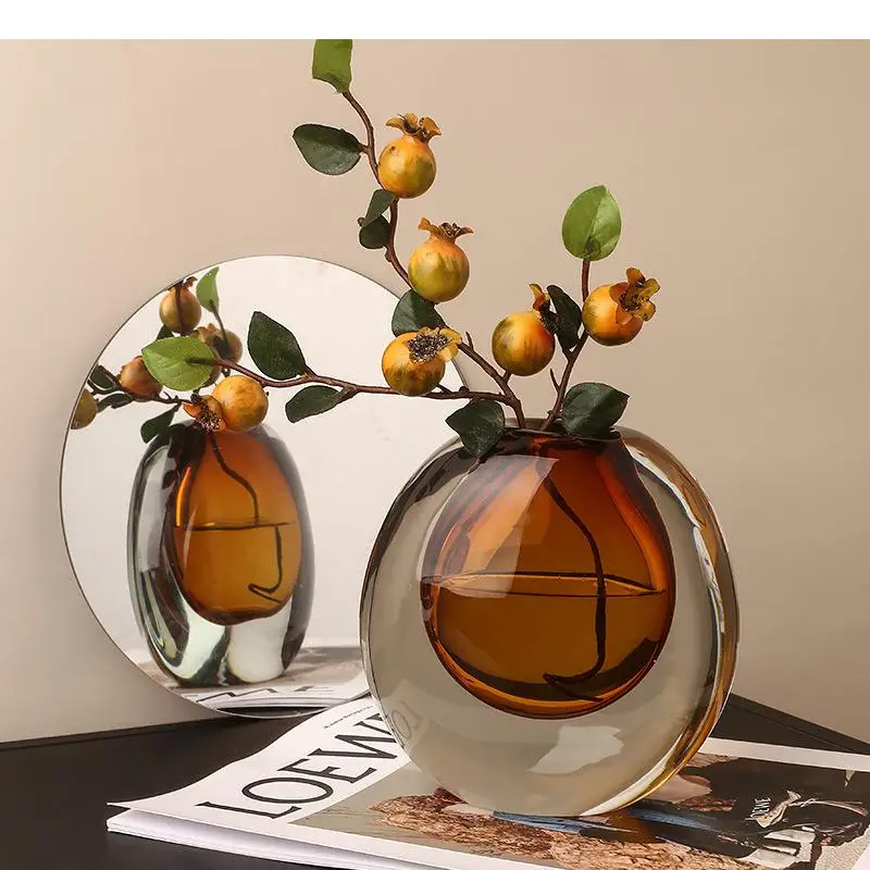 Bubble Crystal Glass Vase Potted Plants Decorative Flower Arrangement Floral Vases Desk Decoration Crafts Pots