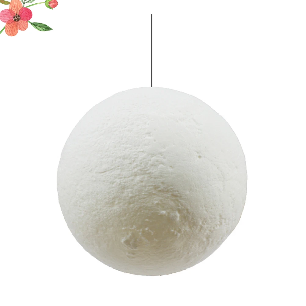 

Creative Moon Ball Led Pendant Lamp 3D Printed Decorative 13Cm Wood Hanging Rope Home Cafe Bar Bedroom Energy Saving Lightweight