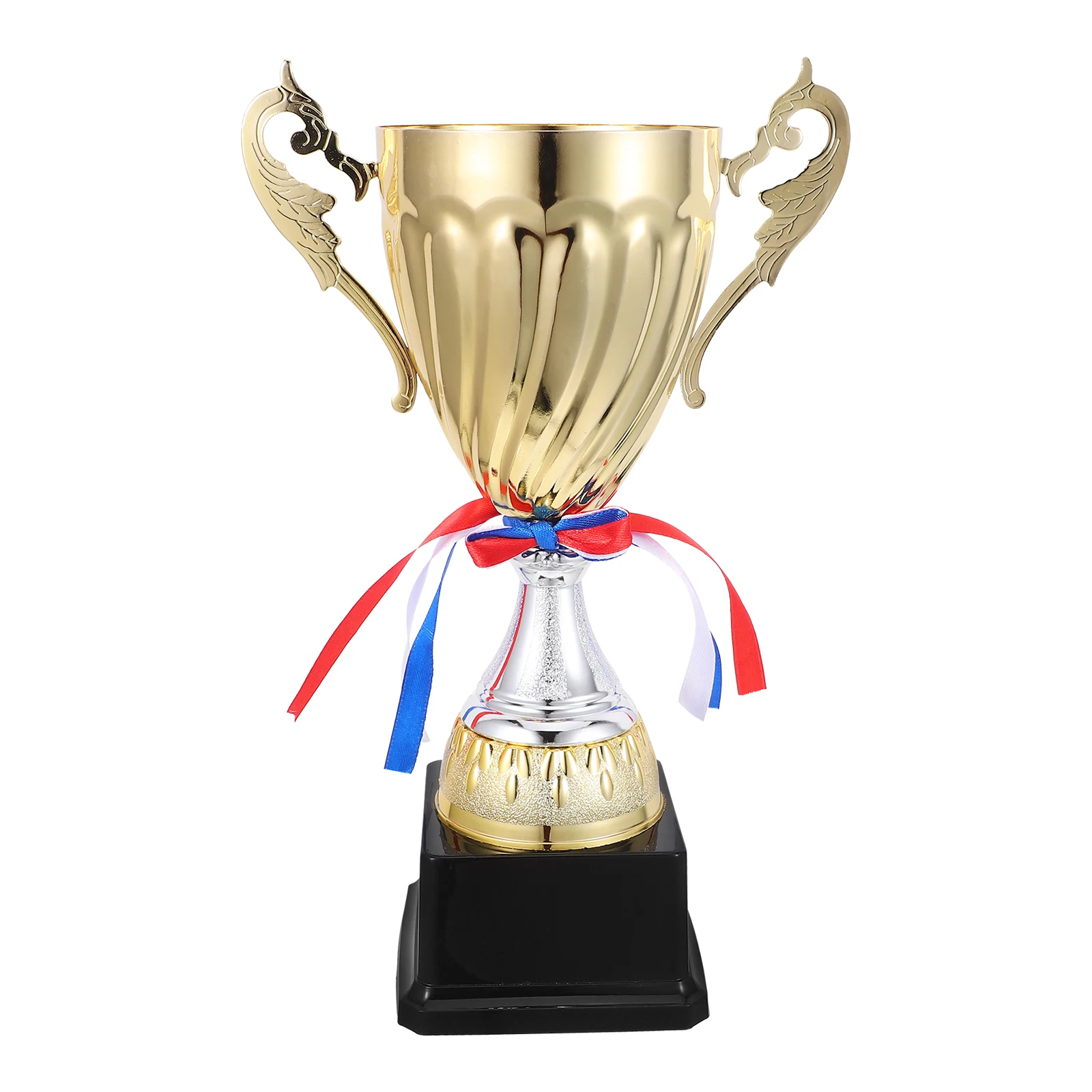 

Creative Metal Trophy Golden Award Cup Black Base Sports Competition Game Prize Party Favor Classroom Awards Spelling Bee Track
