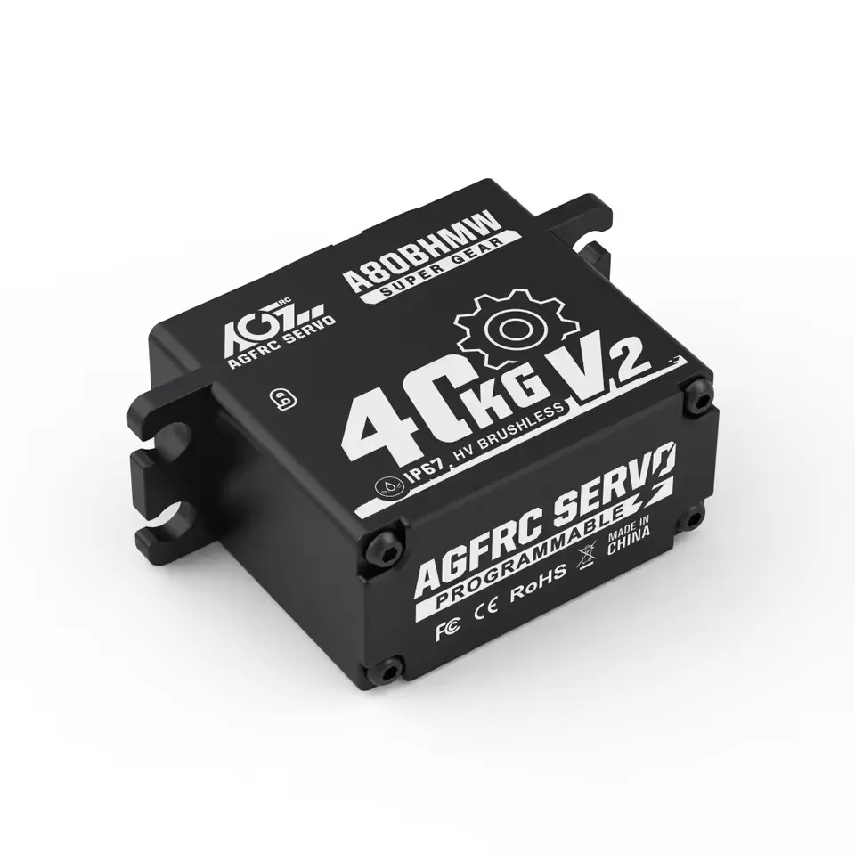 AGF A80BHMW V2 Robust Steel Gears 8.4V 40KG 0.085Sec Programmable Waterproof BLS RC Servo for 1/10 Scale Crawler Buggy Truck