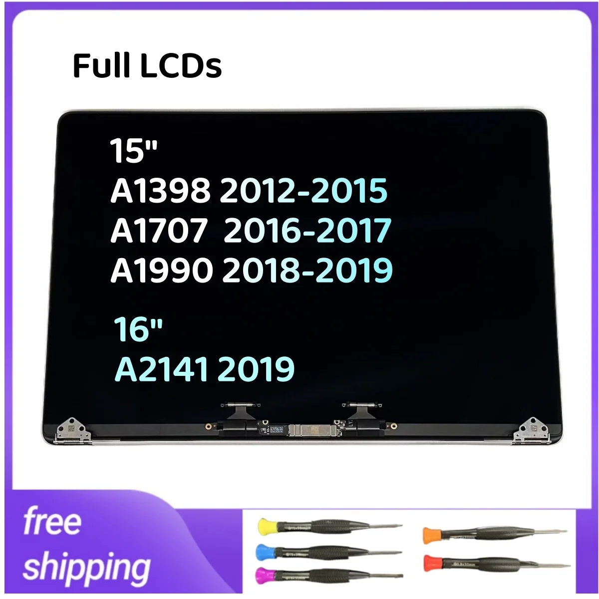 2012-2019 Year Full New for Macbook Pro 15”A1398 A1990 A1707 16“ A2141 Full LCD Assembly space grey silver EMC 3072 3162