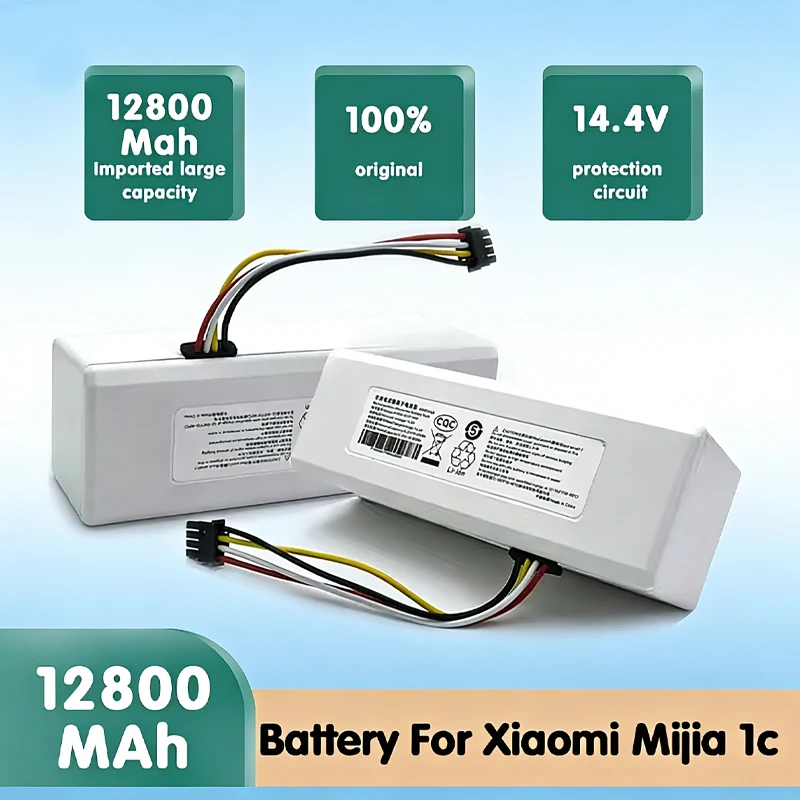

Original 14.4V 6500mAh Robot Vacuum Cleaner 1C Battery for Xiaomi Mijia 1C STYTJ01ZHM Robot Vacuum Mop Cleaner 18650 Batteries