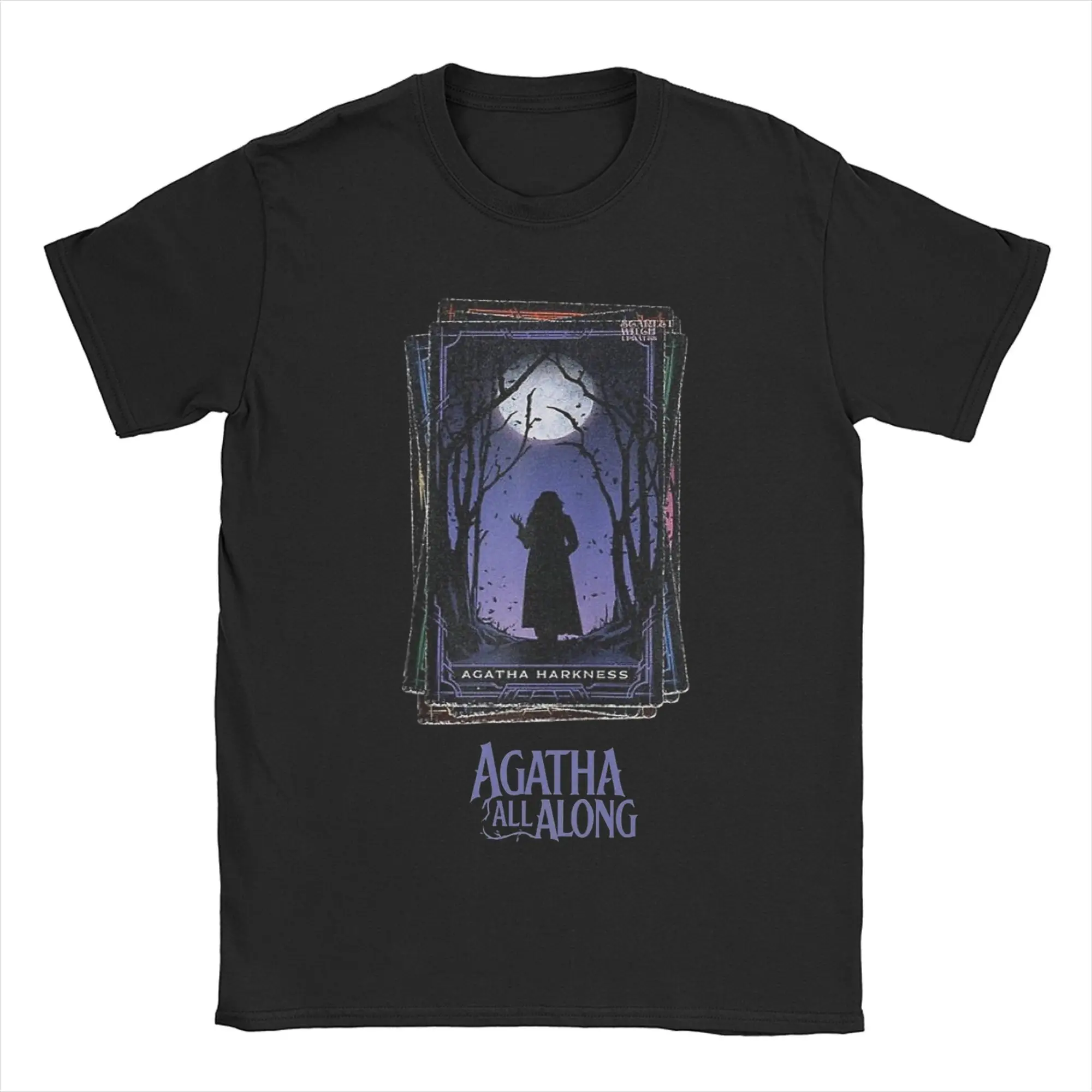 Men Women Graphic Printed Agatha All Along Agatha Harkness Tarot Card   Tee T Shirt 100% Cotton  T-shirts Clothing