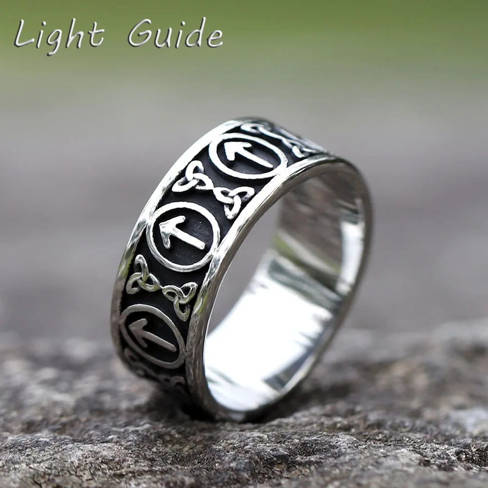 2022 NEW Men's 316L stainless steel rings Odin Viking rune Amulet RING for teens high-quality fashion Jewelry  free shipping