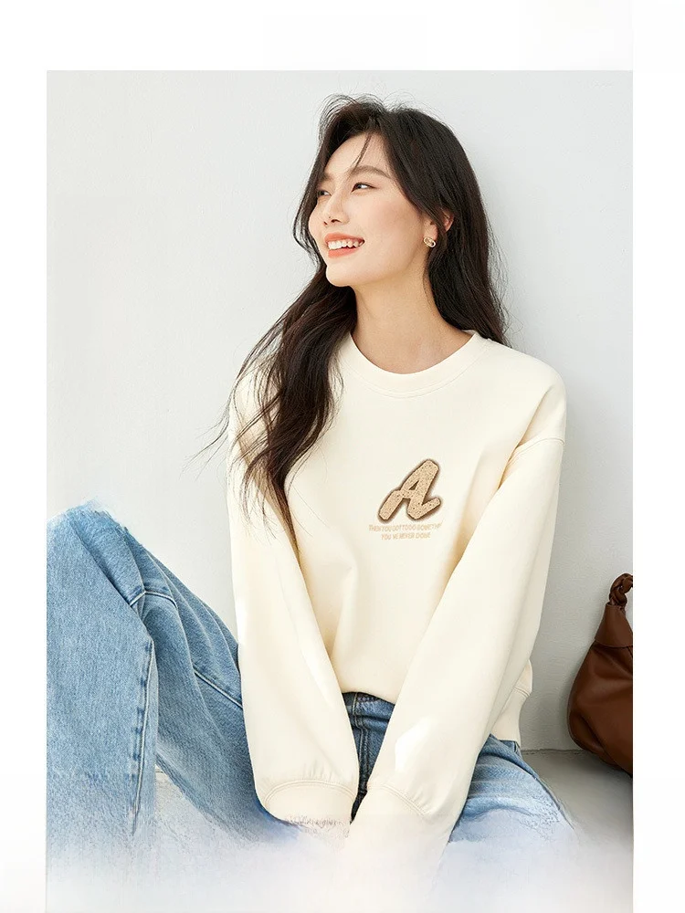 

Женский свитшот с круглым вырезом, новинка 2025 года, приталенный, премиум-класса, осенний, модный топ