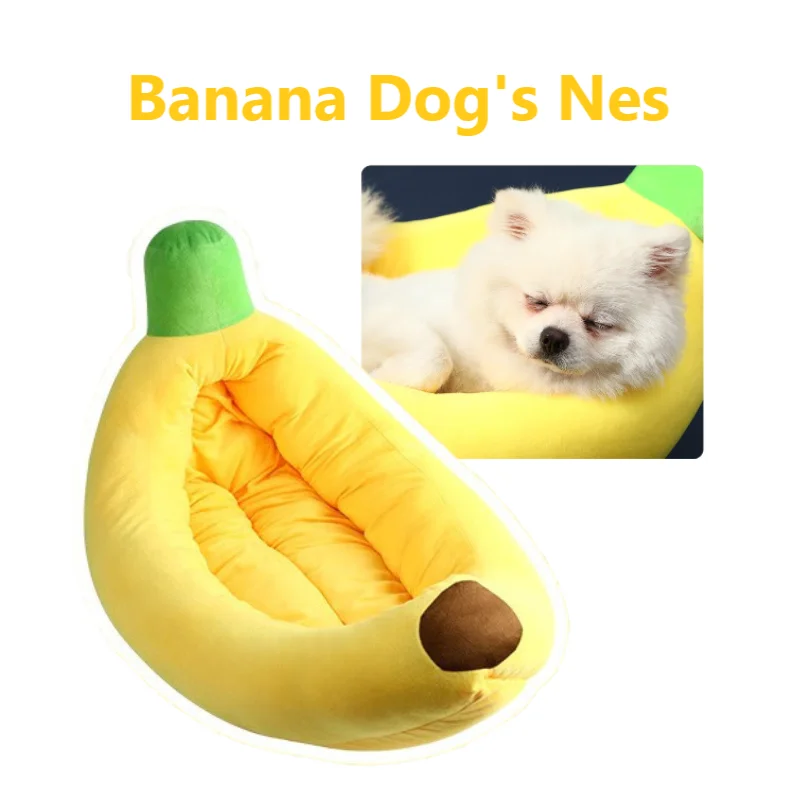 

Banana Shape Pet Dog Cat Bed House Soft Plush Mat Durable Kennel Doggy Puppy Cushion Basket Warm Portable Cat Sofa Pet Products