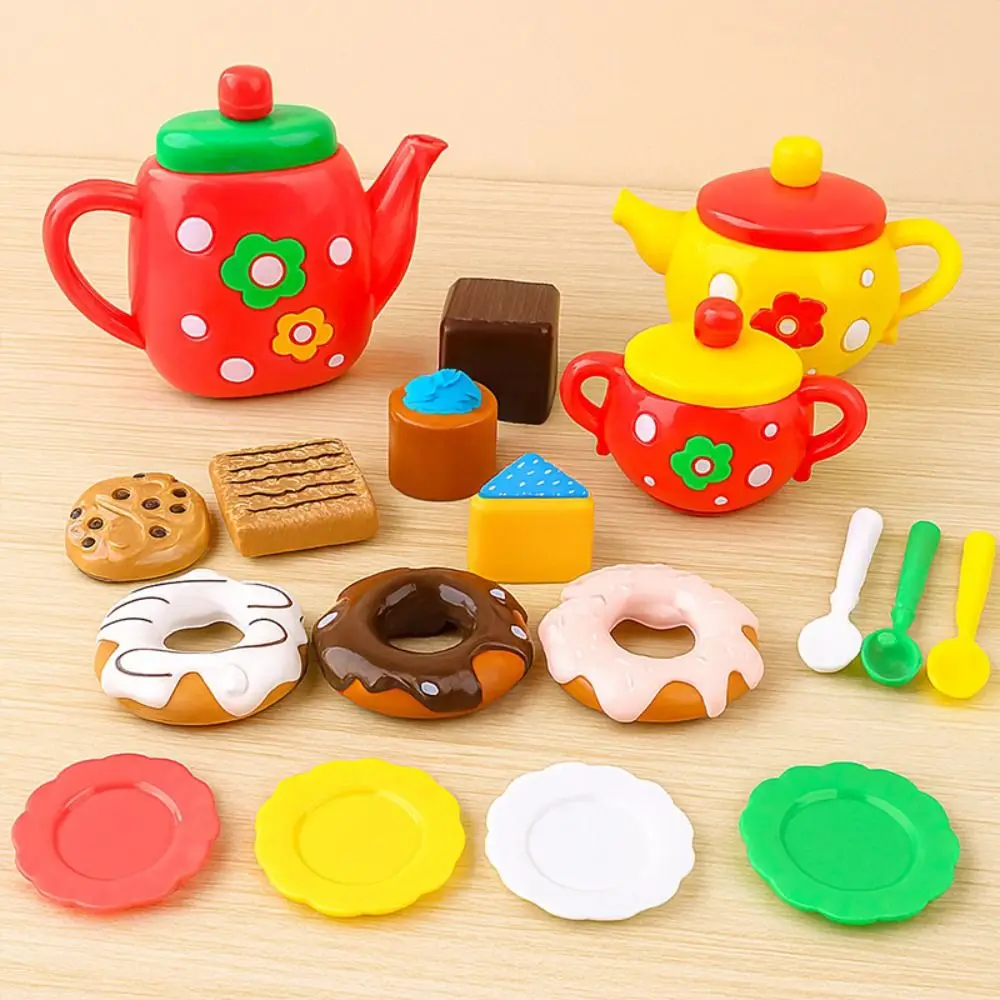 Cake Dessert Afternoon Tea Set Simulatie Voedsel Fantasiespel Speelhuisje Keuken Waterkoker Koekjes Theepot Theeservies voor meisjes
