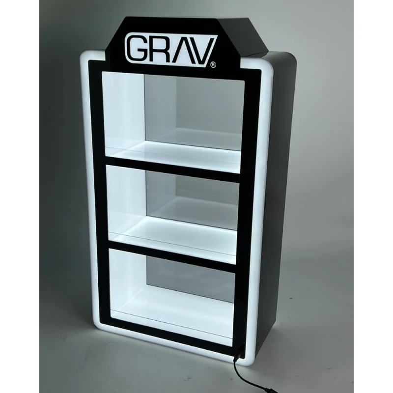 Custom.Smoke Shop مكافحة الأعلى LED مضاءة الاكريليك عرض التدخين الملحقات عرض خزانة الوقوف