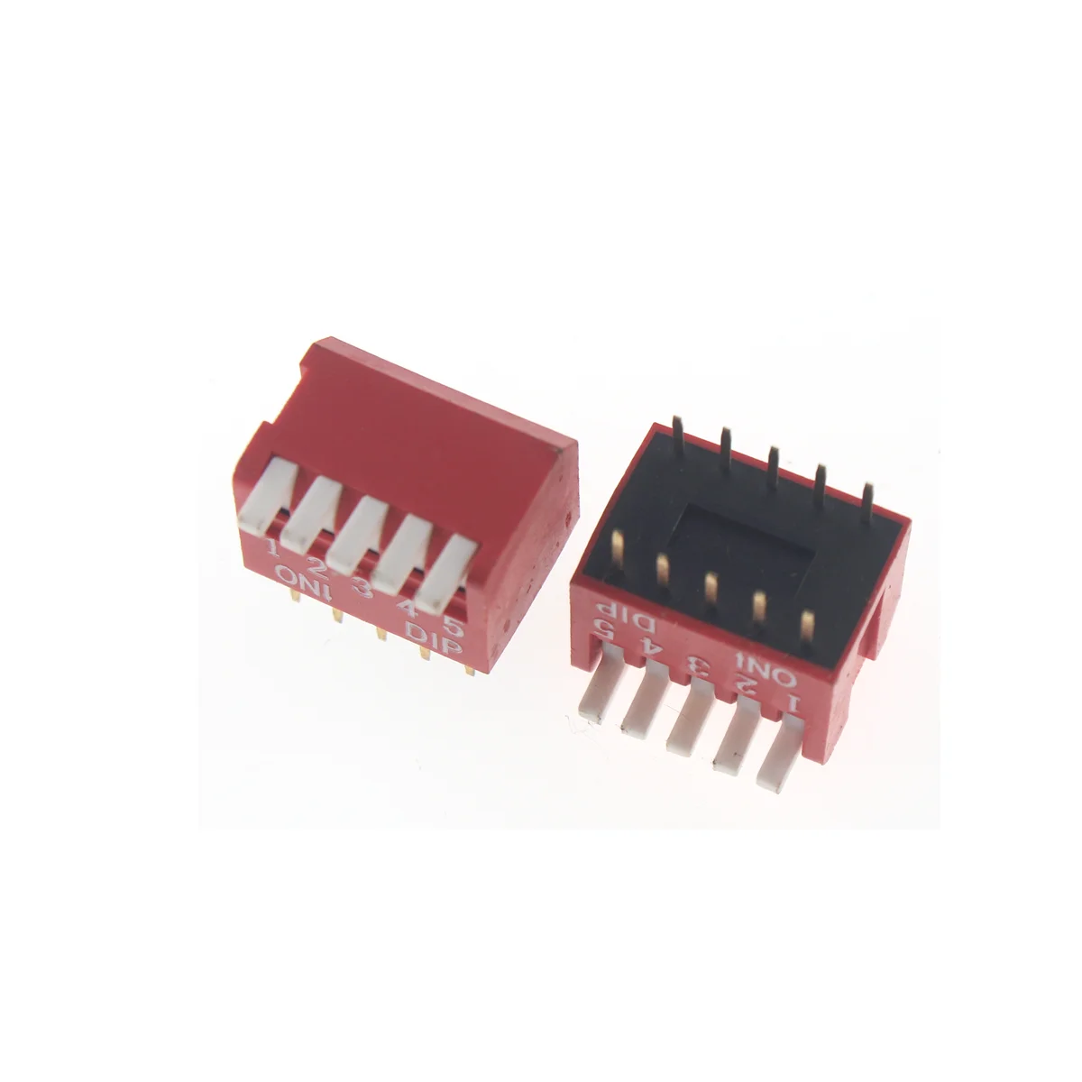 5pcs Red 1/2/3/4/5/6/8/10/12P Bit bits DIP Toggle Switch Doule Row PITCH 2.54MM Slide Switches Right Angle piano keyed