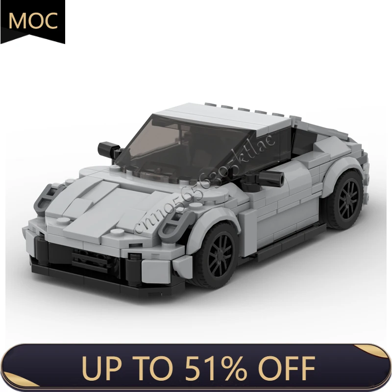 

New 308 Parts MOC Technology Racing Cool Light Gray Supercar Model Building Blocks Speed Vehicle Bricks Toys Children Adult Gift