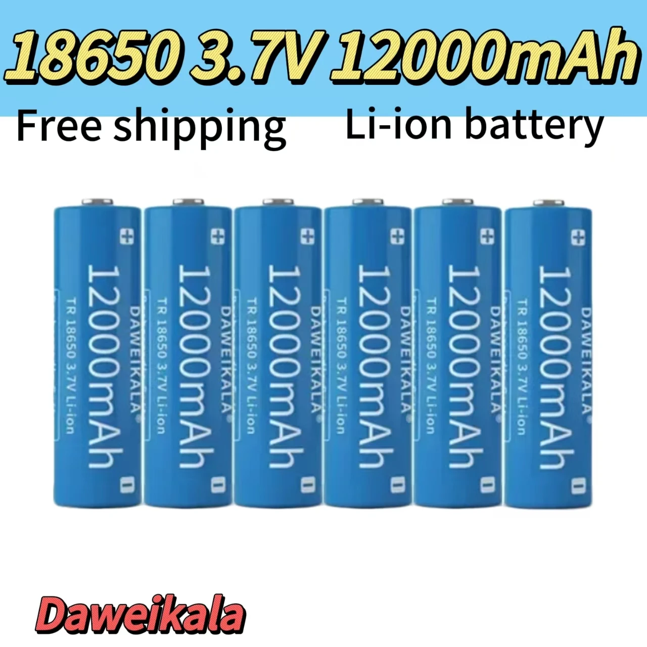 Batería 18650, batería recargable e ion d litio de 3,7 V y 12000mAh para linterna Led, cargador batería litio