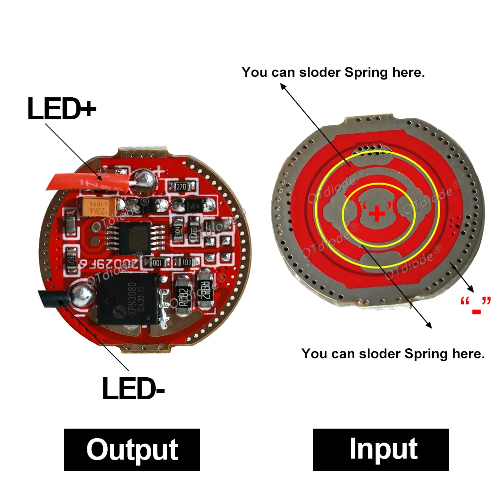 Controlador LED XHP50 XHP70 XHP90 3V 3,7 V 20mm 1 modo 5 modos XML2 T6 placa de circuito para XHP50.2 XHP70.2 9090 linterna