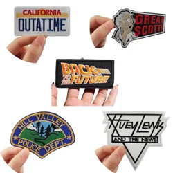 Back To The Future Tactical Patch Embroidered Iron on Movie Patches on Clothes Morale Badge Thermo-adhesive Backpack Stickers