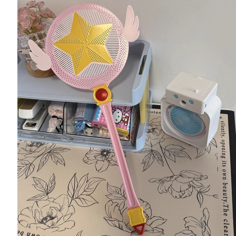 Cardcaptor Sakura Magic Wand Plastic Fly Swatter Durable Pest Control Bat Flying Insect Bat Pendable 49.5cm Swatter Long Handle