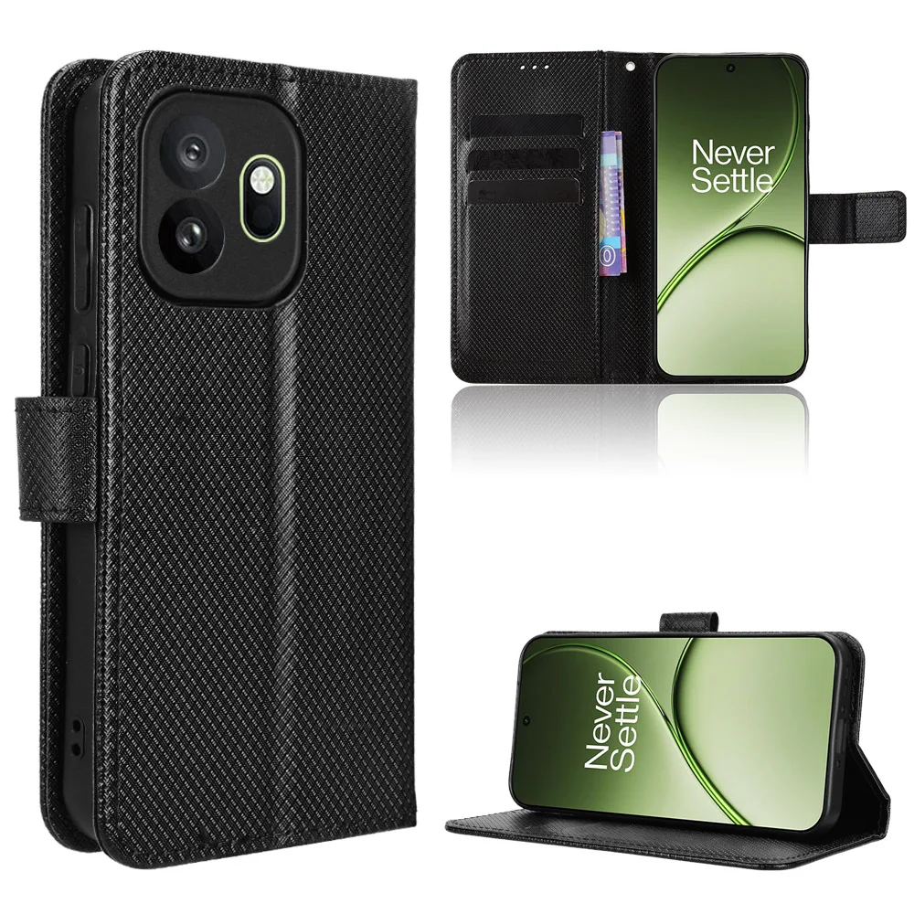 

For OnePlus 15T 5G Case Luxury Flip Diamond Pattern Skin PU Leather Wallet Stand Case For OnePlus15T 15 T Phone Bag