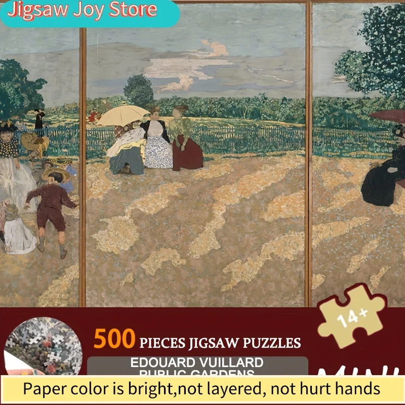 Quebra-Cabeça Mini Artístico de 500 Peças de Édouard Vuillard, O Buquê e O Livro, 15x10 Polegadas, Papel Premium para Adultos, Presente Íntimo de Natal