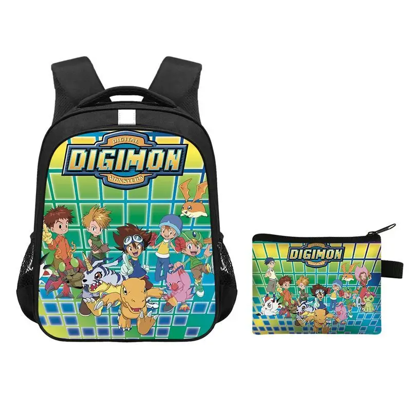 Digimon animation cartoon elementary school student schoolbag reflective strip warning large-capacity spine protection bag