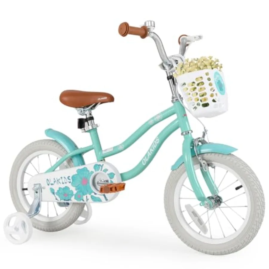 

12 14 16 18 Inch Bike with Training Wheels Basket Safety Bell Adjustable Seat Handlebar 's Bicycle for Girls Boys in Blue Red Y