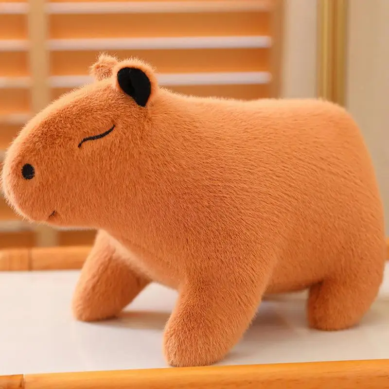 Capybara Plush Toy 10 Inch Hugging Capybara Soft Cozy Sleeping Companion Plushies Toys For Kids Home Car Decoration