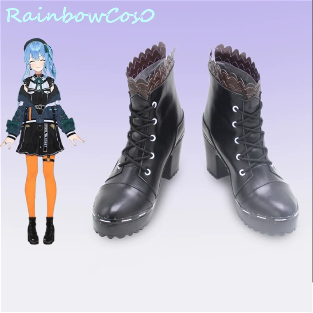 Chaussures de Cosplay YouTuber virtuel VTuber Hoshimachi Suisei, bottes de jeu, fête d'halloween, noël, arc-en-ciel, W3077