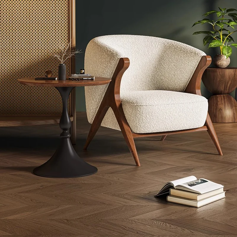 Sillas nórdicas Vintage para sala de estar, sofá perezoso de diseño, sillas de madera para sala de estar, Sillones de comedor individuales, muebles posmodernos