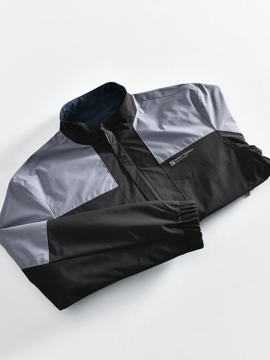 

Casual Loose Men's Stand Collar Jacket Single Crease Stylish Two-Sided Wear Autumn Fashion Outerwear Polyester Fiber
