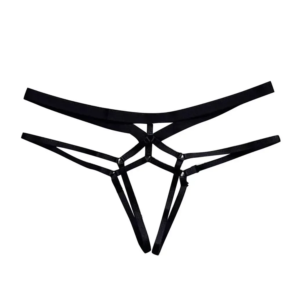 2PCS Women Sexy Mini Panties Hollow Out Erotic Lingerie Women Pajama Girls Underwear Porn Thongs Woman Underpants Plus Size S-XL