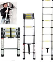 8.5Ft 2.6M Telescopic Ladders Multi-Purpose Folding Aluminum Extension Ladder Loft Ladder Extendable Telescoping Ladder 150kg