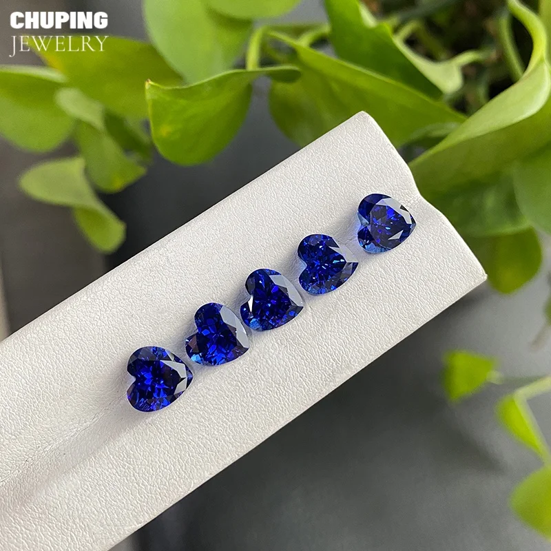 

Лабораторно выращенный сапфир в форме сердца, методом Чохральского, с возможностью получения сертификата AGL, для изготовления ювелирных изделий, сапфир 5А класса, неоправленный камень.