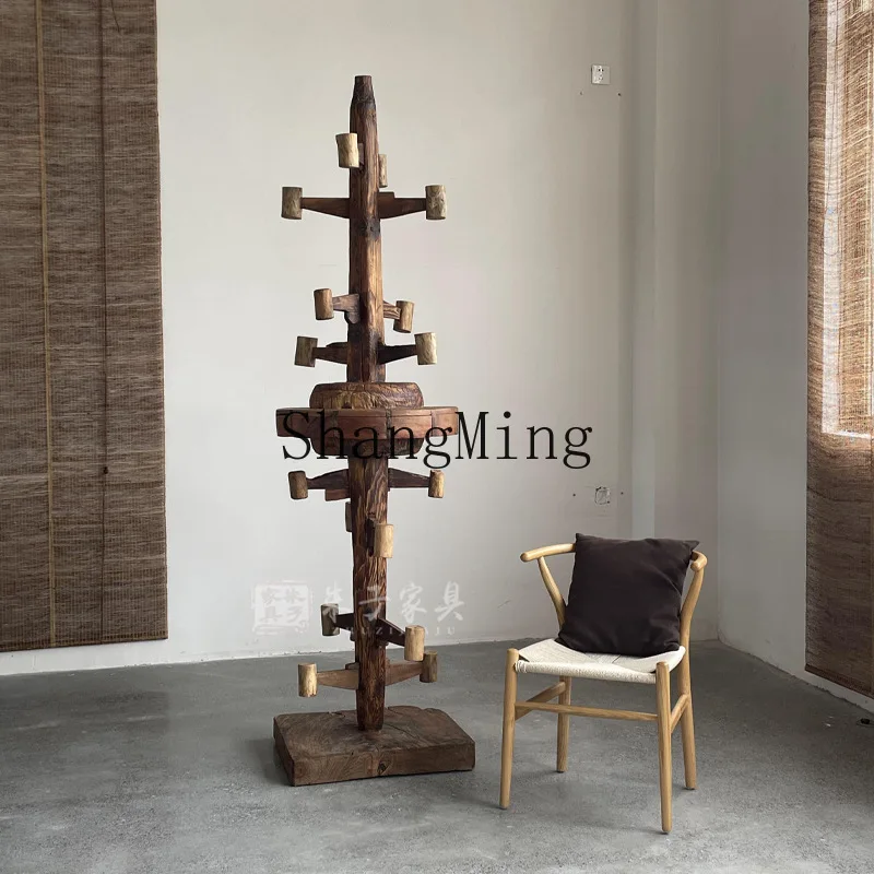 

CL custom wabi-sabi wind solid wood pile living room sofa decoration breakfast floor-to-ceiling root carving furniture