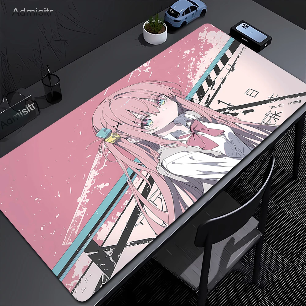 Tappetino per mouse XXL Bocchi The Rock Tappetino per computer da gioco di grandi dimensioni Tappetini per mouse con stampa HD Anime Gamer Bordo di bloccaggio Accessori antiscivolo