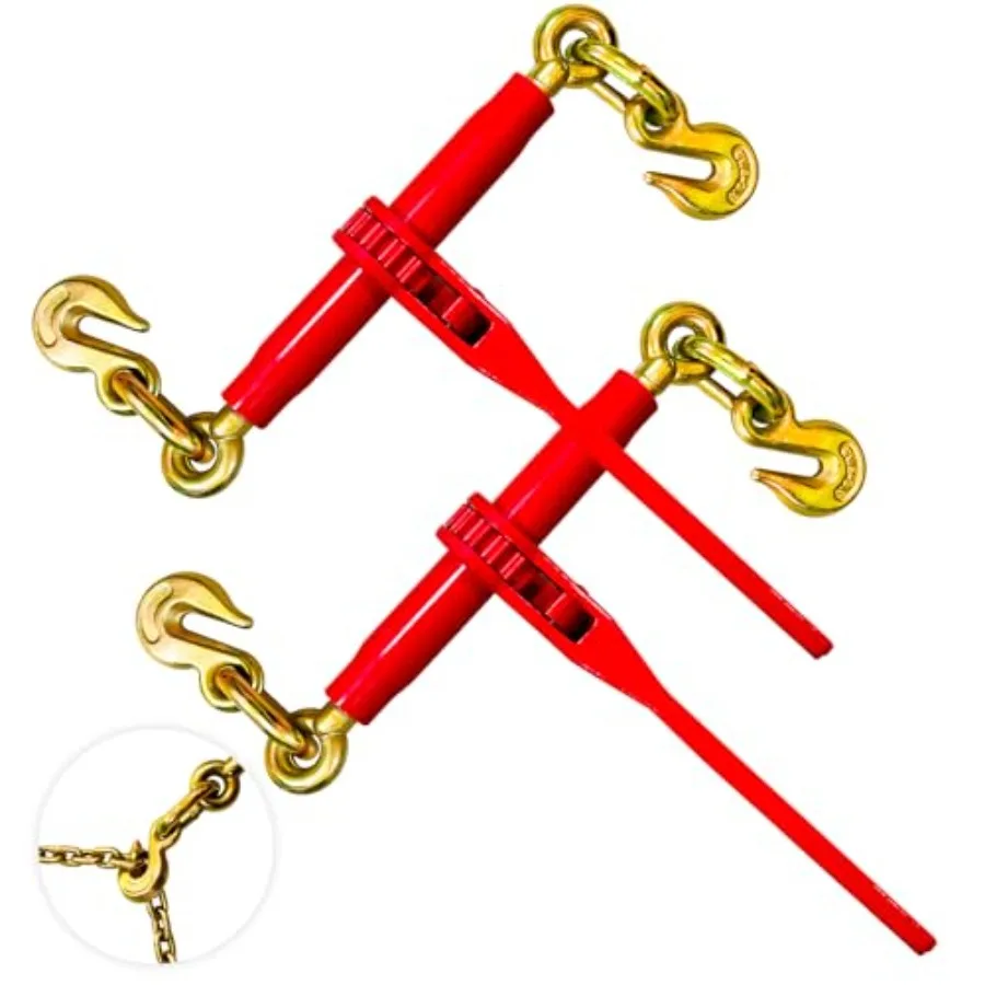 

Цепные натяжители с храповым механизмом 3/8-1/2 дюйма, регулируемые, с крюками G70 для цепей 3/8-1/2 дюйма, предел рабочей нагрузки 9200 фунтов