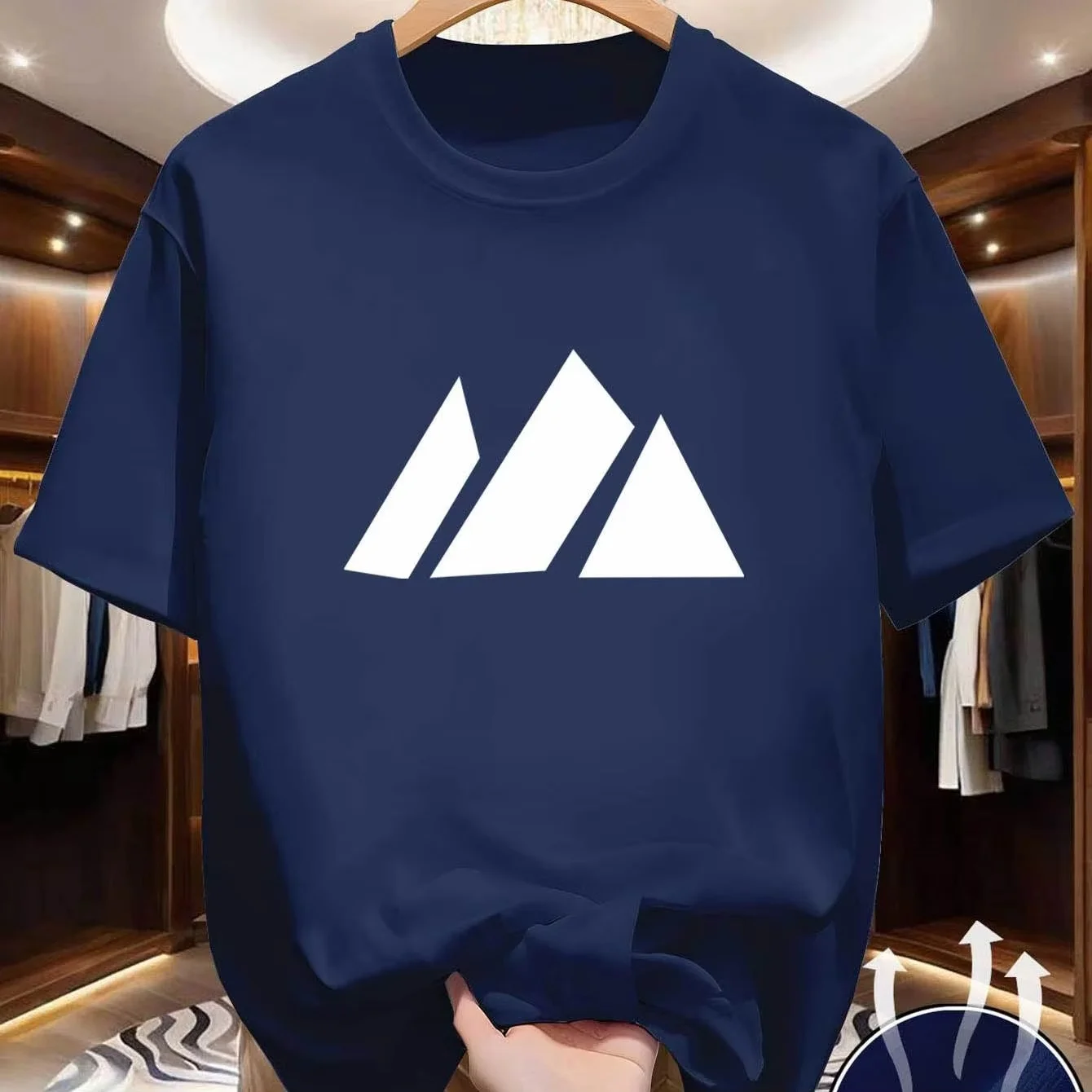 High-quality Men's Summer New Thick Pure Cotton T-shirt, with Printed Design, Stylish, Breathable, and Sweat-absorbing